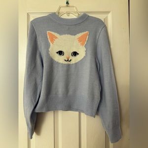 H&M WHITE CAT SWEATER
